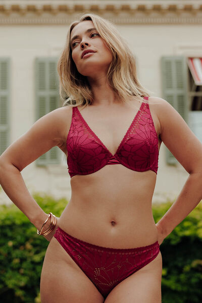FIRE SOUTIEN-GORGE AMPLIFORME DENTELLE  ROSE