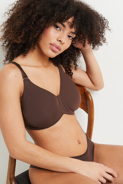 SOUTIEN-GORGE EMBOITANT MICROFIBRE MARRON