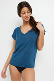 BAMBOU T-SHIRT MANCHES COURTES PETROLE