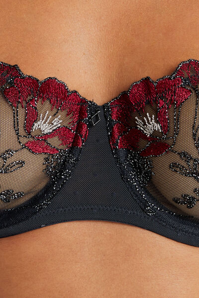 SOUTIEN-GORGE CORBEILLE GRIS/ROUGE