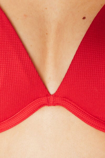 MALOU MAILLOT DE BAIN PLUNGE ROUGE