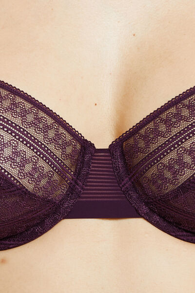 AMOUR SOUTIEN-GORGE EMBOITANT DENTELLE PRUNE