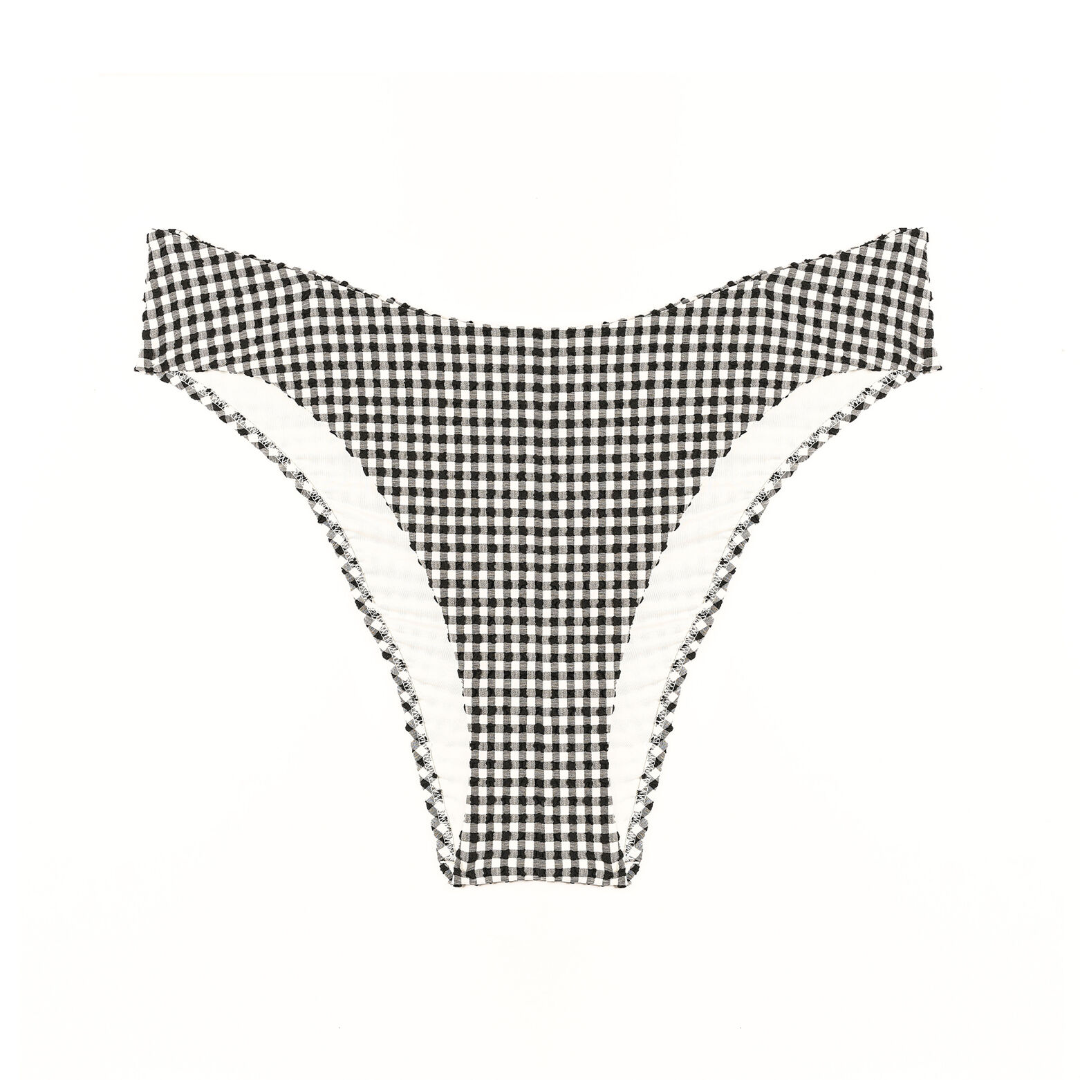 BONNIE Maillot culotte echancrée vichy BLANC/NOIR
