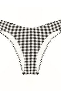 BONNIE Maillot culotte echancrée vichy BLANC/NOIR