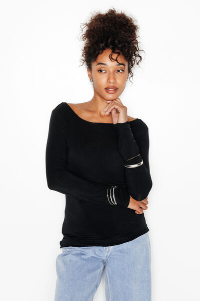 TEE-SHIRT AVEC LAINE NOIR