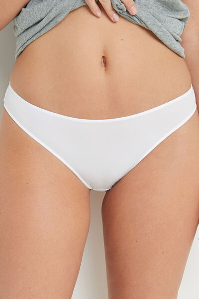BEE TANGA MICROFIBRE DENTELLE BLANC