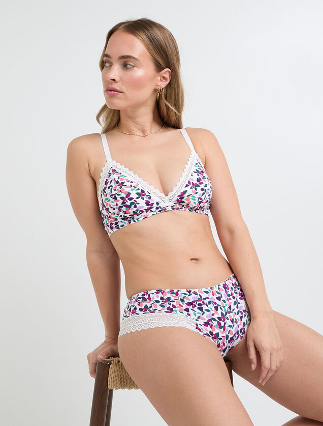 DOUCE SOUTIEN-GORGE SANS ARMATURES MICROFIBRE MULTICO BLANC