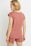 BAMBI TEE SHIRT MANCHES COURTES COTON ROSE