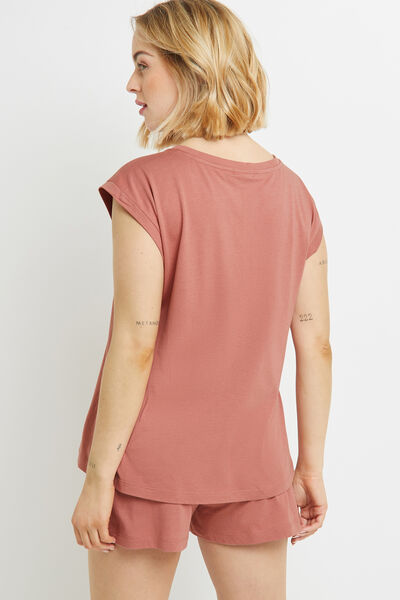 BAMBI TEE SHIRT MANCHES COURTES COTON ROSE