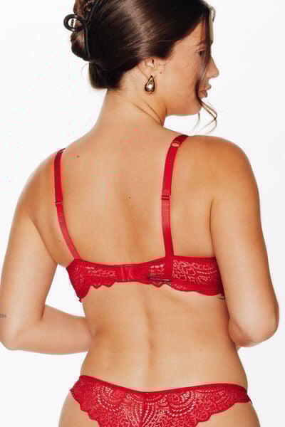 DENTELLE SOUTIEN-GORGE AMPLI DENTELLE ROUGE