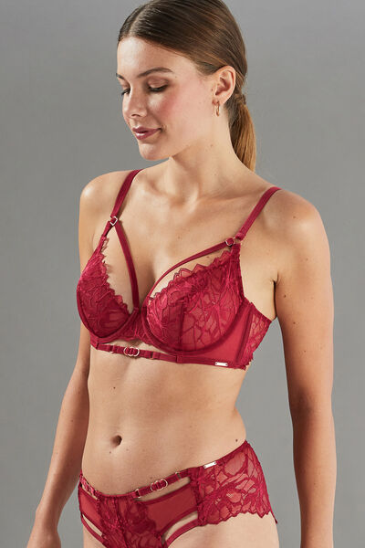 SOUTIEN-GORGE EMBOITANT DENTELLE BORDEAUX