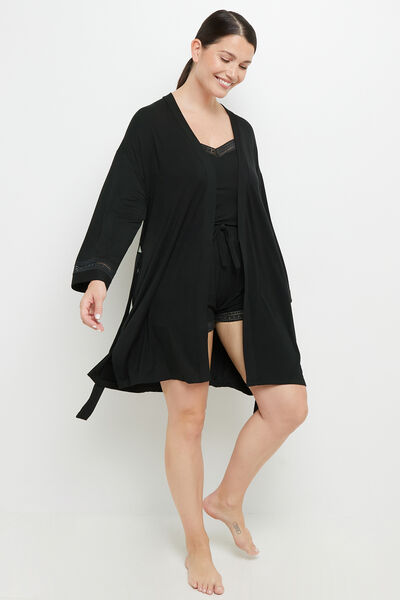 CAMILLE DESHABILLE VISCOSE NOIR