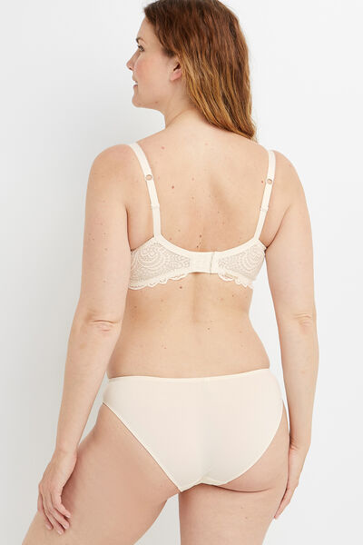 DENTELLE CULOTTE MICROFIBRE ET DENTELLE ECRU