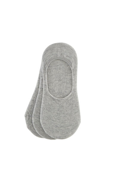 LOT DE 3 PAIRES DE SOCQUETTES COTON GRIS