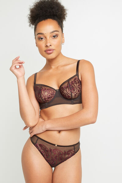 BAO STRING TULLE BRODE MARRON