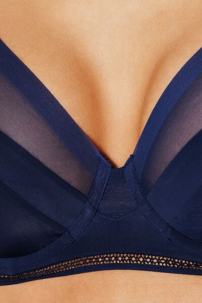 GINNY SOUTIEN-GORGE EMBOITANT FOULARD MICROFIBRE MARINE