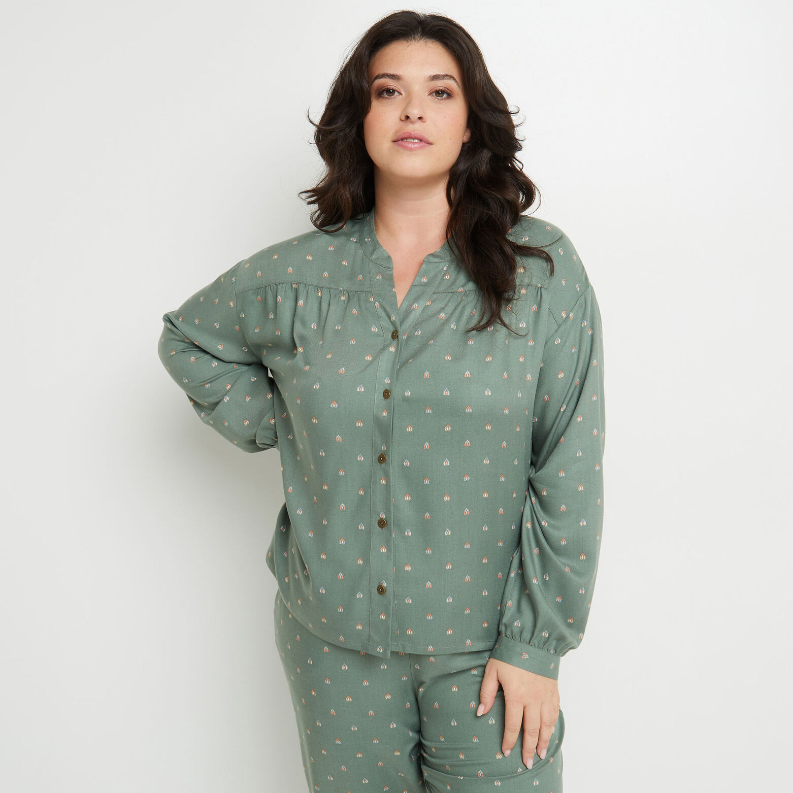DAISY CHEMISE IMPRIMEE MULTICO VERT