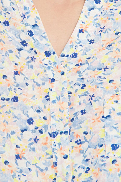 BEACH CHEMISE IMPRIME MULTICO BLEU