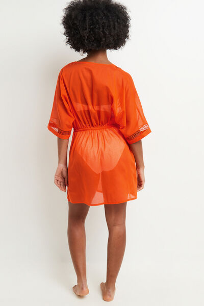 TUNIQUE VOILE COTON CORAIL