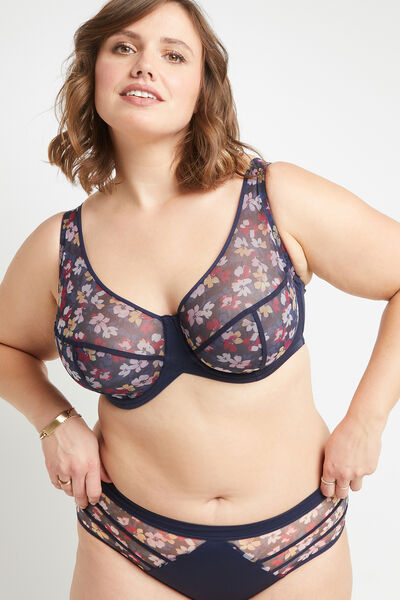 BLANCHE SOUTIEN-GORGE GRANDS BONNETS MULTICO BLEU