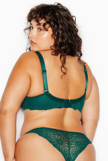 JANNEL SOUTIEN-GORGE AMPLIFORME DENTELLE VERT FONCE