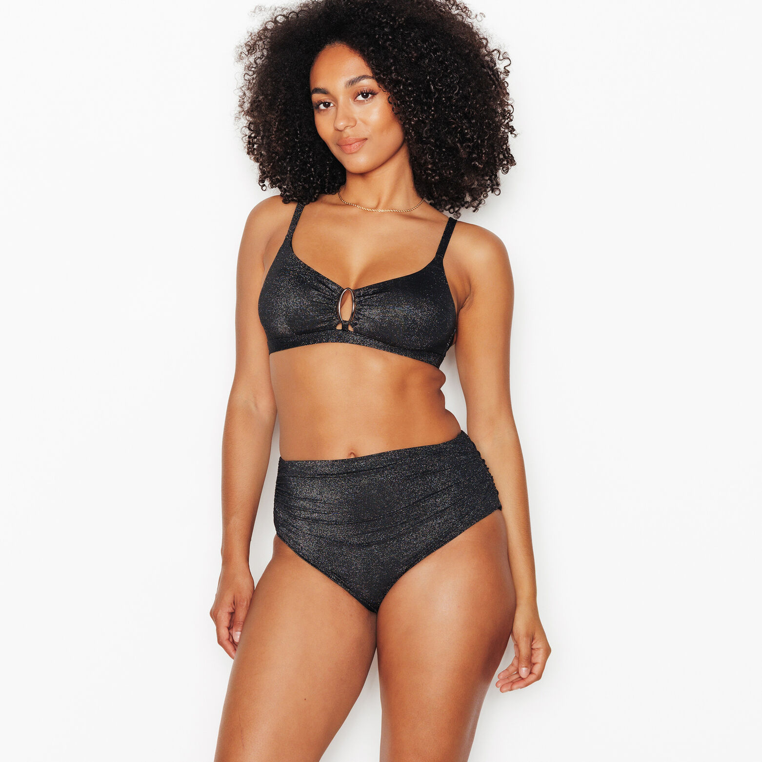 NESS Maillot de bain culotte haute NOIR