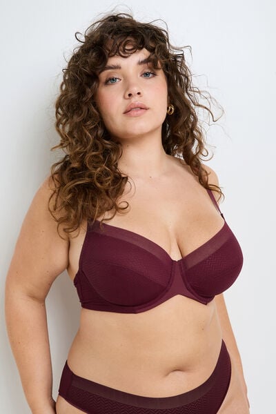 HELLO soutien-gorge emboitant dentelle BORDEAUX