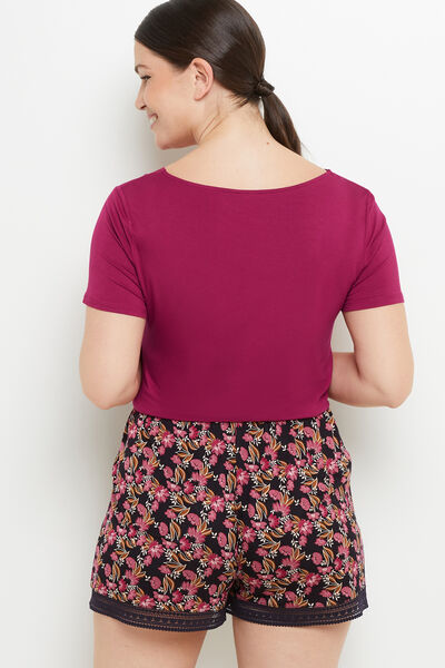 CAMILLE SHORT VISCOSE MULTICO NOIR