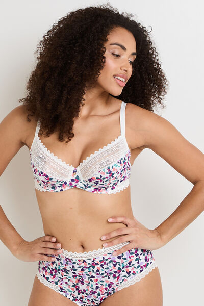 DOUCE SOUTIEN-GORGE EMBOITANT MICROFIBRE MULTICO BLANC