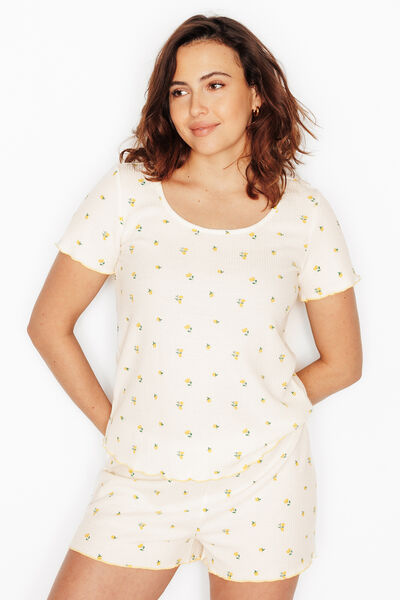 IDEE TEE-SHIRT MANCHES COURTES MULTICO JAUNE