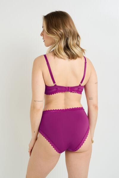 CULOTTE TAILLE HAUTE MICROFIBRE VIOLET
