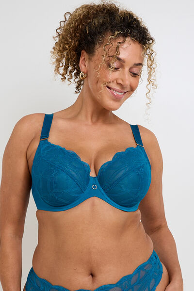 SOUTIEN-GORGE EMBOITANT GRANDE TAILLE DENT TURQUOISE