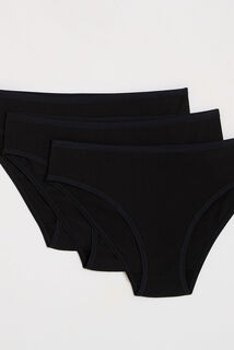 GERALDINE LOT CULOTTE X3 COTON BIO NOIR