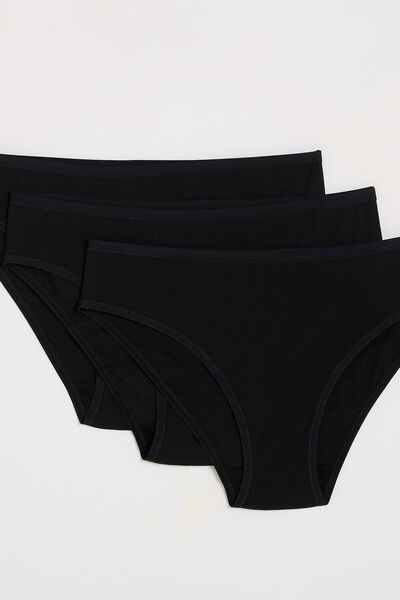 LOT CULOTTE X3 COTON BIO NOIR