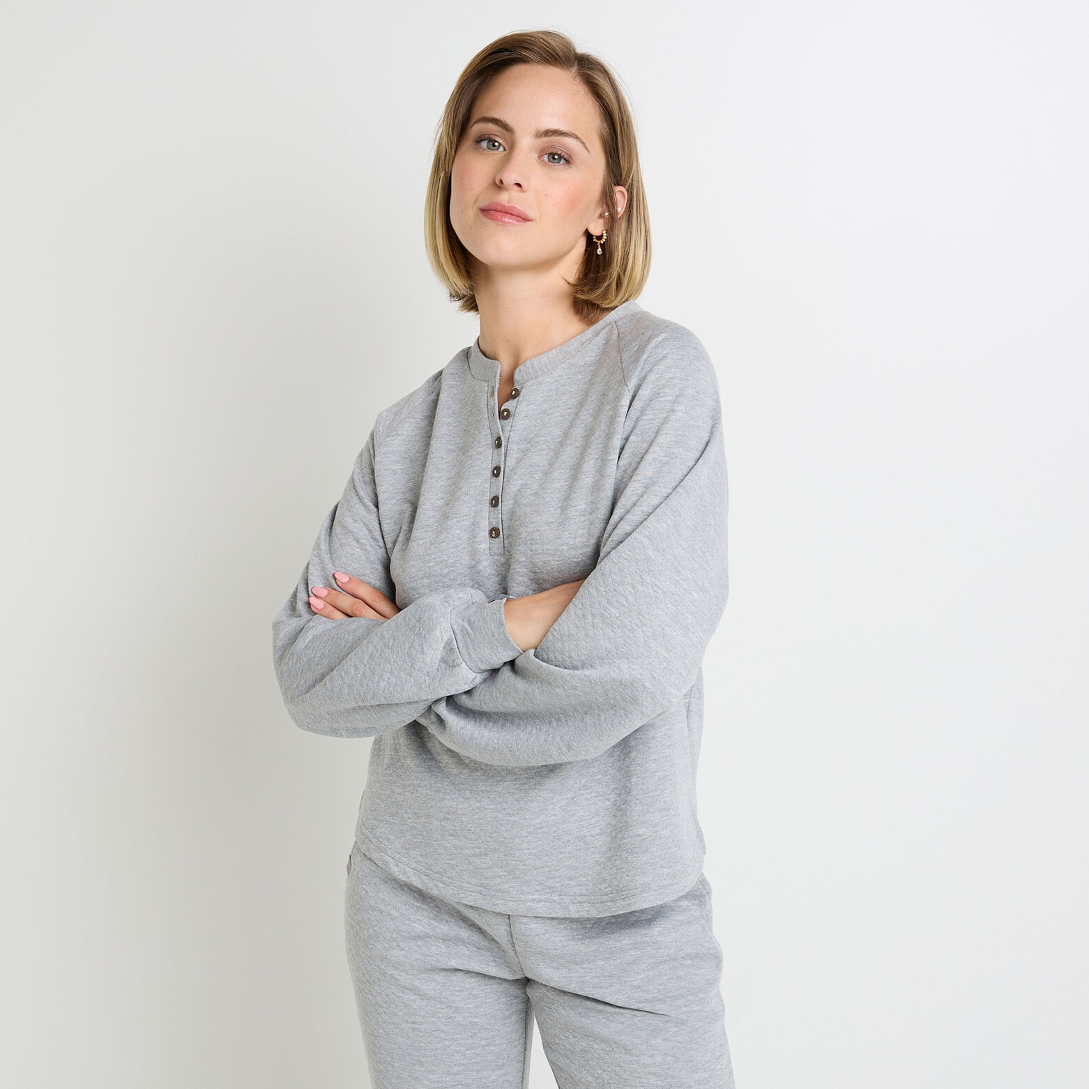 FELY SWEAT MANCHES LONGUES  GRIS CLAIR