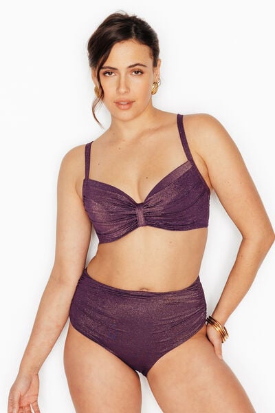 Maillot de bain culotte haute PRUNE