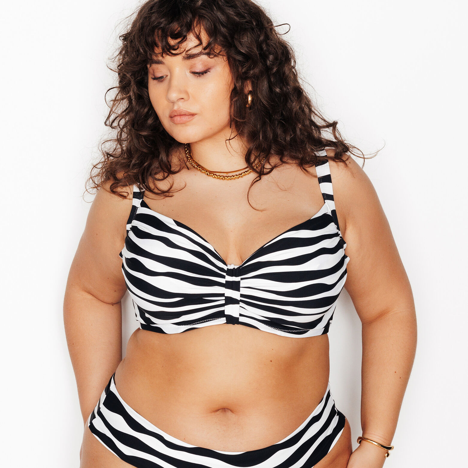 PAULA MAILLOT DE BAIN GRANDE TAILLE MULTICO BLANC