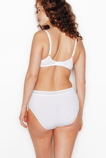 INFINITY LOT DE 2 CULOTTES HAUTES COTON MULTICO BLANC