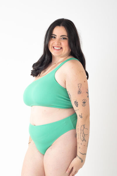 GALA BRASSIERE MAILLE GAUFREE ONE SHOUL VERT D'EAU