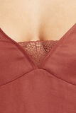 CARAMEL TOP BRETELLES SATIN ROUGE