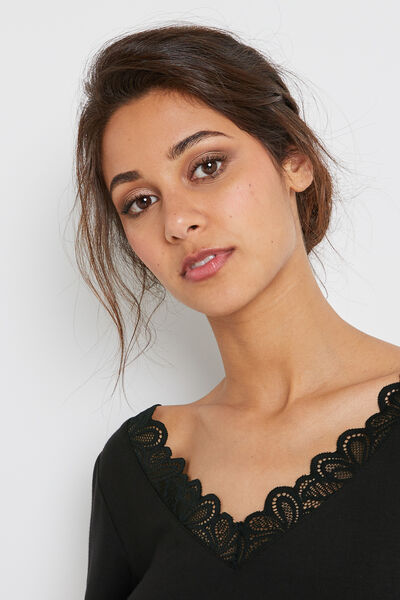 TEE SHIRT MANCHES COURTES NOIR