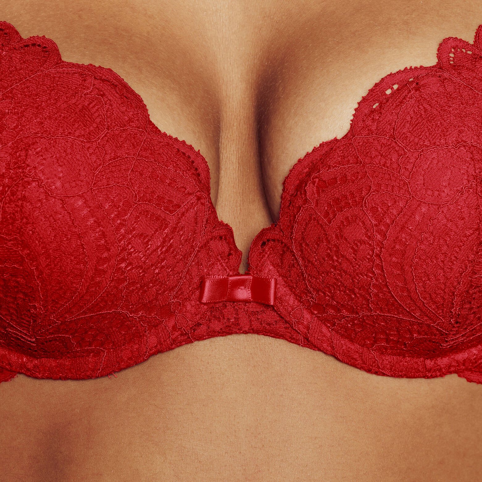 DENTELLE SOUTIEN-GORGE PUSH UP DENTELLE ROUGE