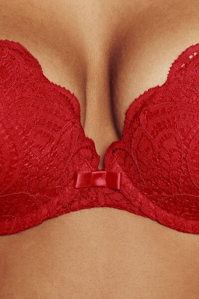 DENTELLE SOUTIEN-GORGE PUSH UP DENTELLE ROUGE