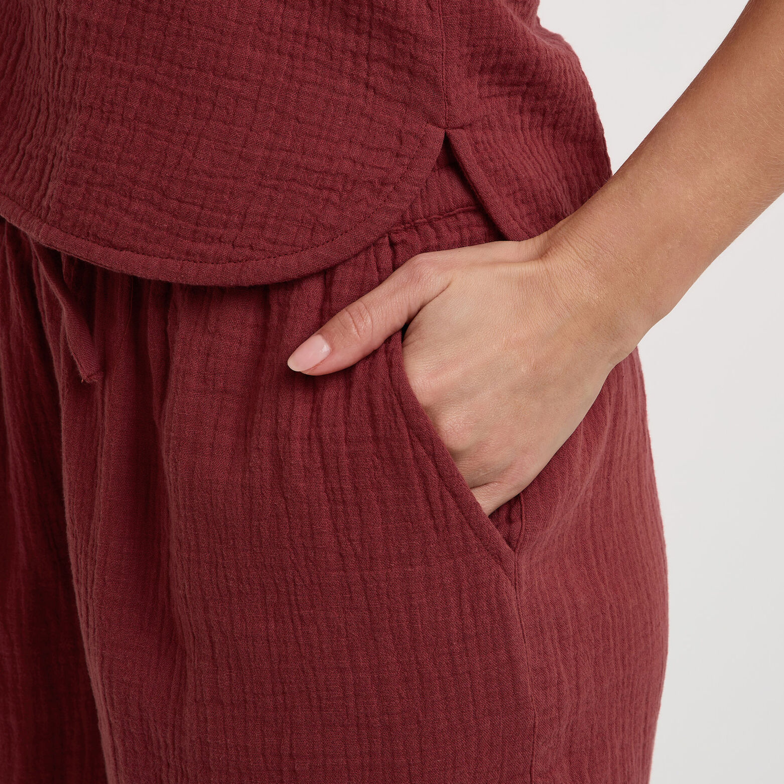 GOJI Short gaze de coton BORDEAUX