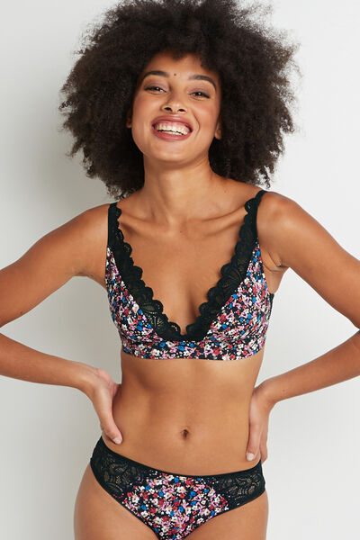 SYARA SOUTIEN-GORGE SANS ARMATURES NOIR/ROSE