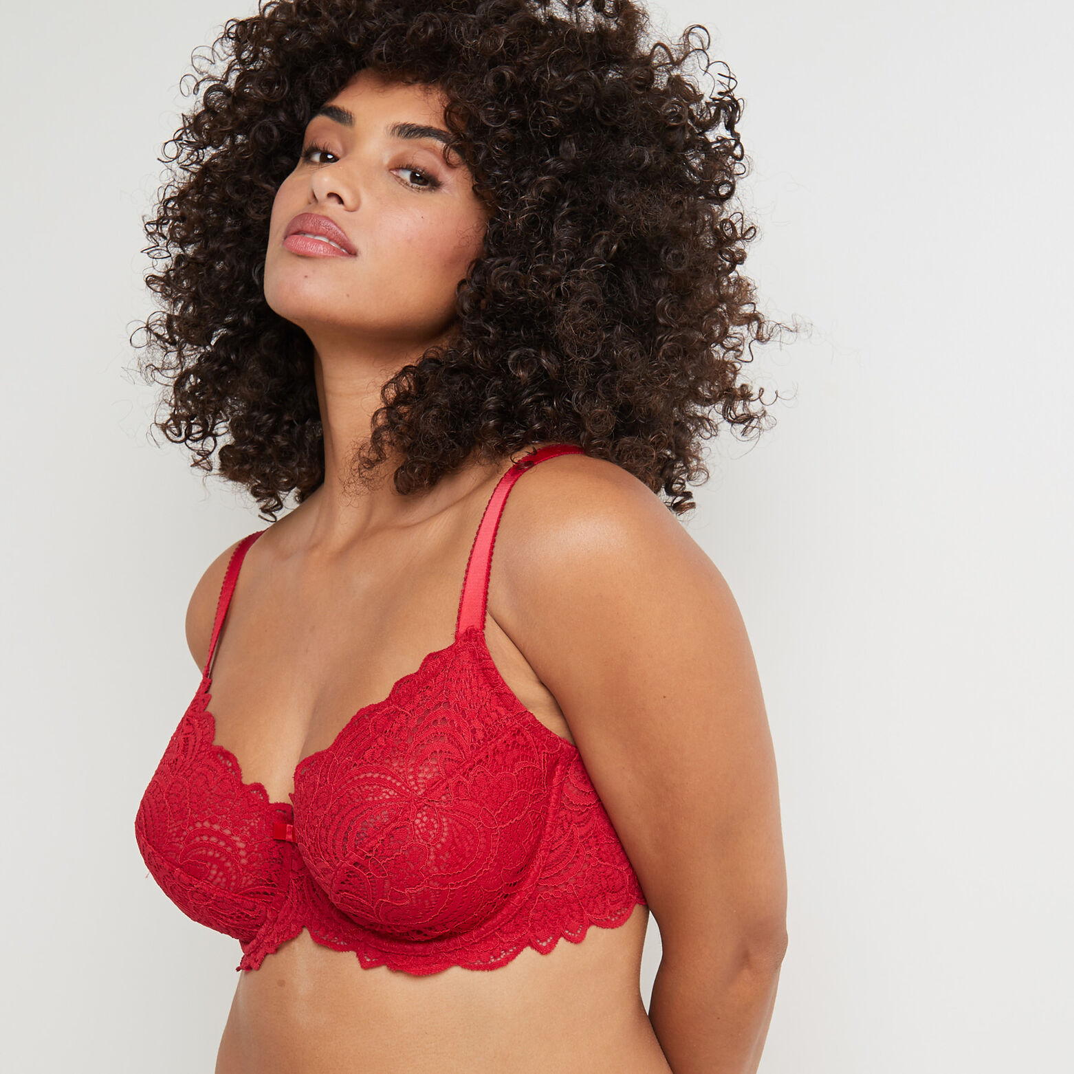 DENTELLE SOUTIEN-GORGE EMBOITANT DENTELLE ROUGE