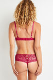 TRINITY SHORTY STRING DENTELLE ROUGE