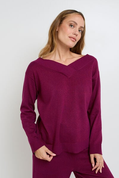 PULL AVEC LUREX BORDEAUX