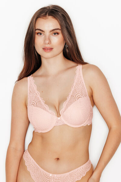DENTELLE SOUTIEN-GORGE AMPLI FOULARD DENTELLE POUDRE