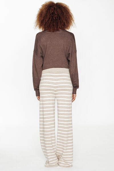 FEERIE PANTALON EN TRICOT BEIGE